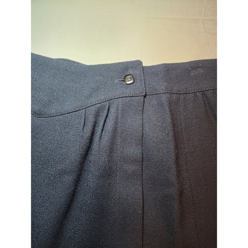 Vintage 1990s Women's Navy Blue A-Line Midi Skirt Size 4 - Picture 2 of 7